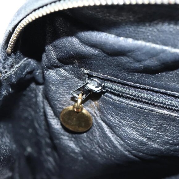 CHANEL COCO Mark Chain Shoulder Bag Grained Calf Skin Black Gold CC Auth 128487V - Picture 13 of 16